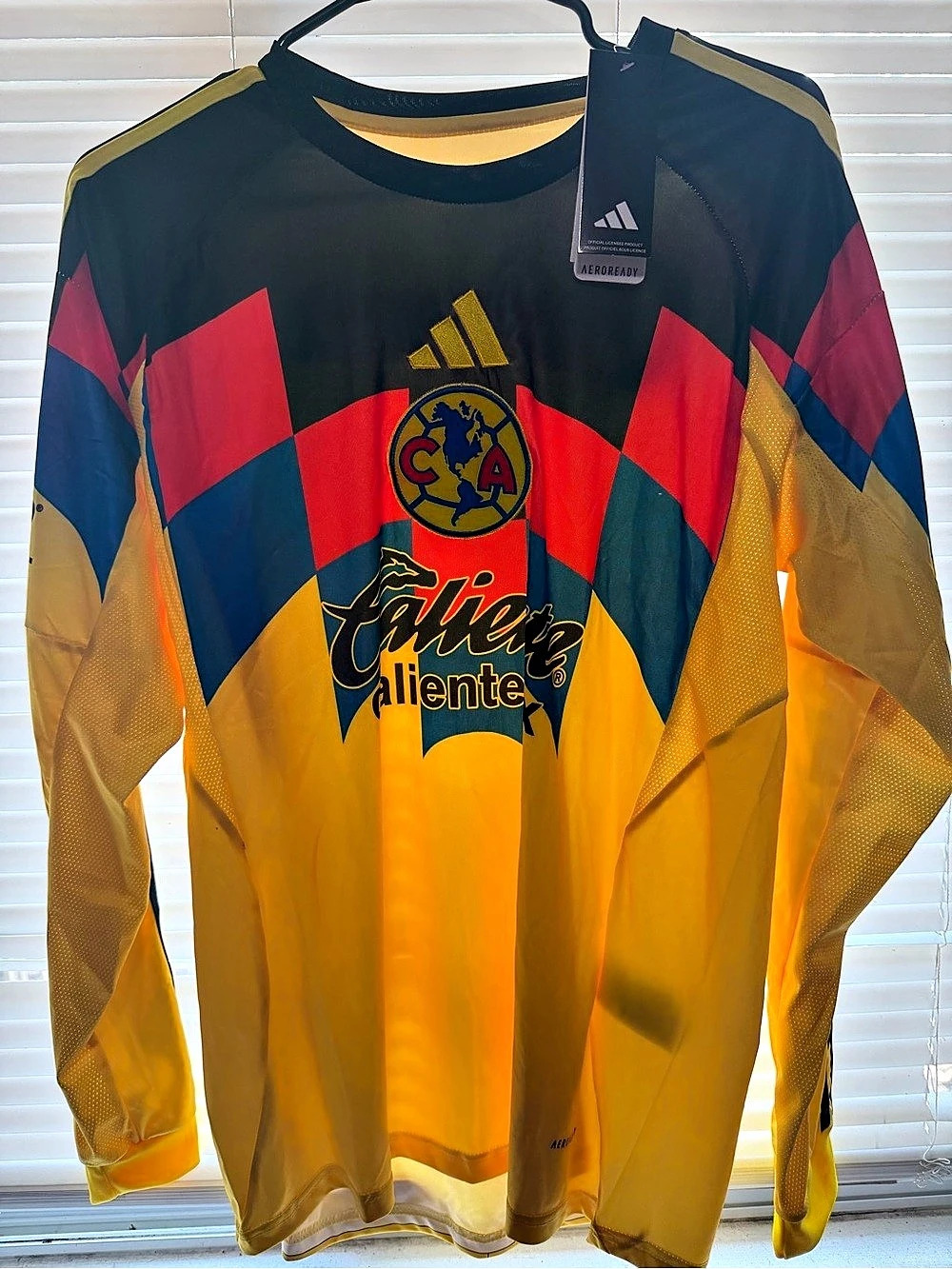 adidas Club America 2025/26 Long Sleeve Home Jersey Yellow & Blue